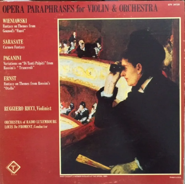 Opera Paraphrases For Violin & Orchestra