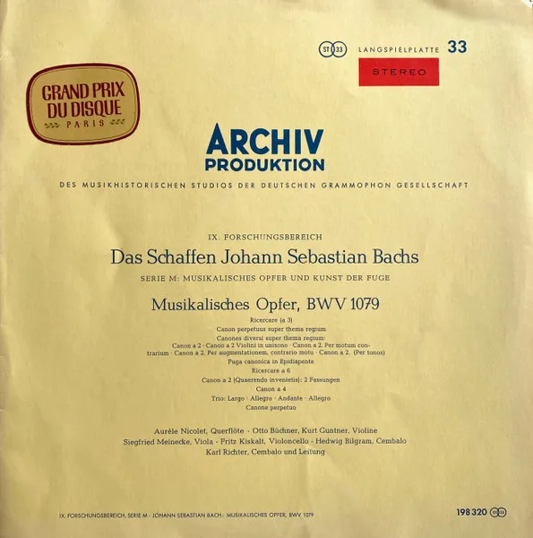 Musikalisches Opfer, BWV 1079