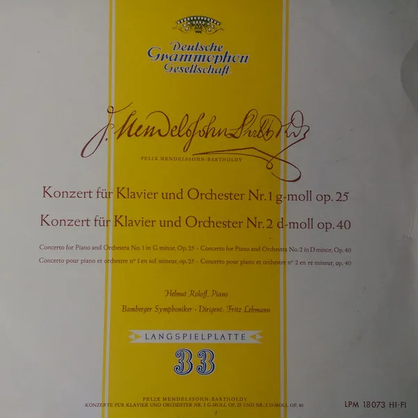 Konzerte Für Klavier Und Orchester Nr. 1 G-moll Op. 25 / Konzert Für Klavier Und Orchester Nr. 2 D-moll Op. 40