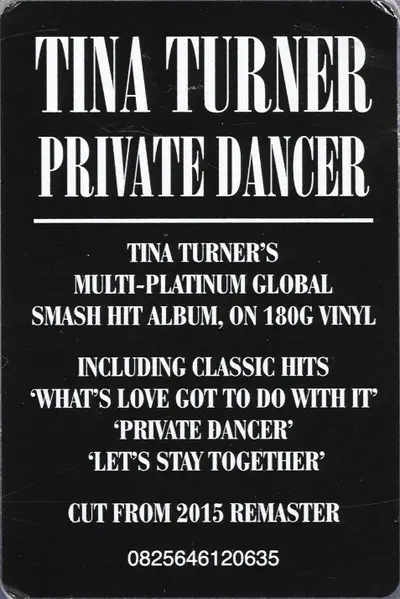 Tina Turner – Private Dancer (Reissue, Remastered, 30th Anniversary Edition, 180 grams) - фото №4