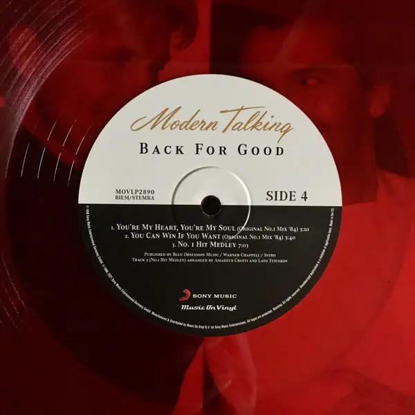 Modern Talking – Back For Good (2LP, Limited, Numbered Edition, Reissue, Translucent Red Vinyl) - фото №6