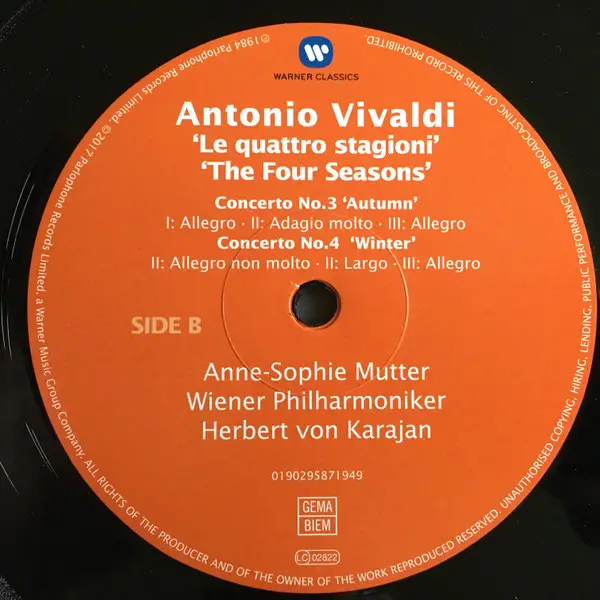 Vivaldi – Anne-Sophie Mutter, Wiener Philharmoniker, Herbert von Karajan – The Four Seasons / Le Quattro Stagioni / Die Vier Jahreszeiten / Les Quatre Saisons - фото №4