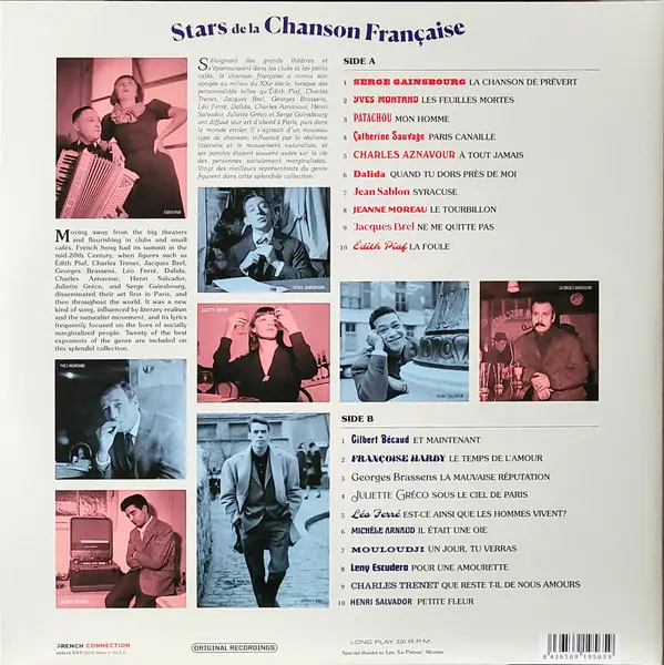 Stars De La Chanson Francaise (LP, Compilation) - фото №2