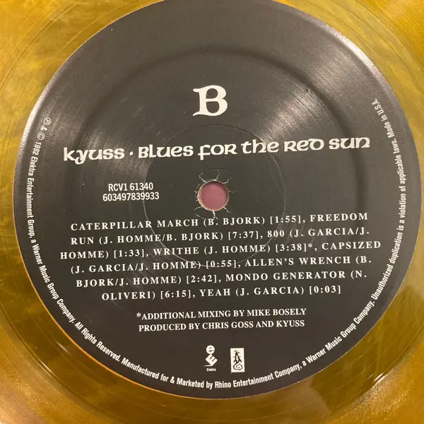 Kyuss – Blues For The Red Sun (LP, Album, Limited Edition, Gold Vinyl) - фото №4