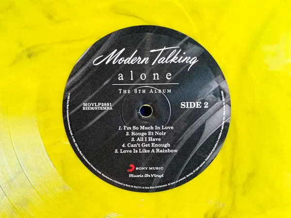 Modern Talking – Alone (2LP, Album, Limited Edition, Numbered, Reissue, Yellow & Black Marbled Vinyl) - фото №5