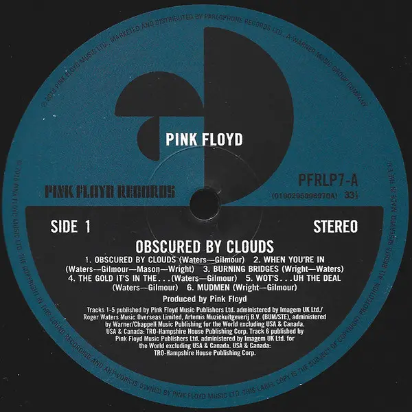 Pink Floyd - Obscured By Clouds - фото №2