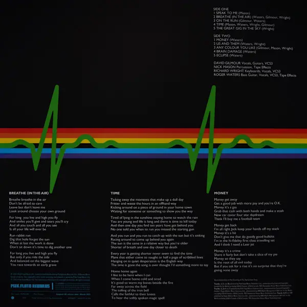 Pink Floyd – The Dark Side Of The Moon (LP, Album, Reissue, Remastered, Stereo, 50th Anniversary, 180 Gram) - фото №6