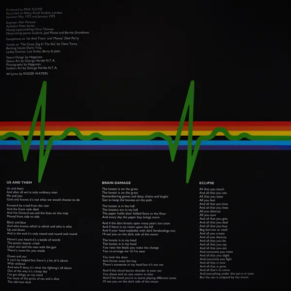 Pink Floyd – The Dark Side Of The Moon (LP, Album, Reissue, Remastered, Stereo, 50th Anniversary, 180 Gram) - фото №7