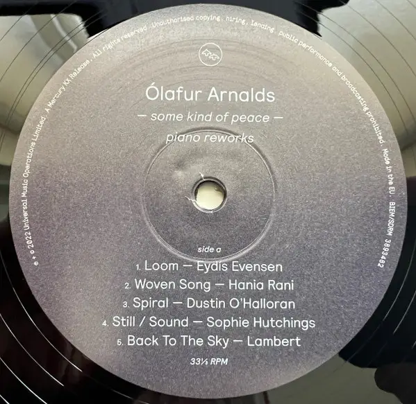 Olafur Arnalds – Some Kind Of Peace – Piano Reworks (Vinyl) - фото №2