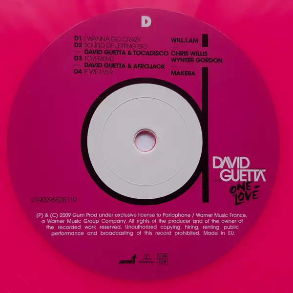 David Guetta – One Love (2LP, Album, Limited Edition, Pink Vinyl) - фото №7