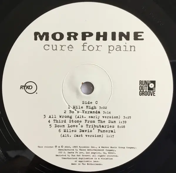 Morphine – Cure For Pain (2LP, Deluxe, Numbered Edition, Reissue, Remastered, 180 grams Vinyl) - фото №4