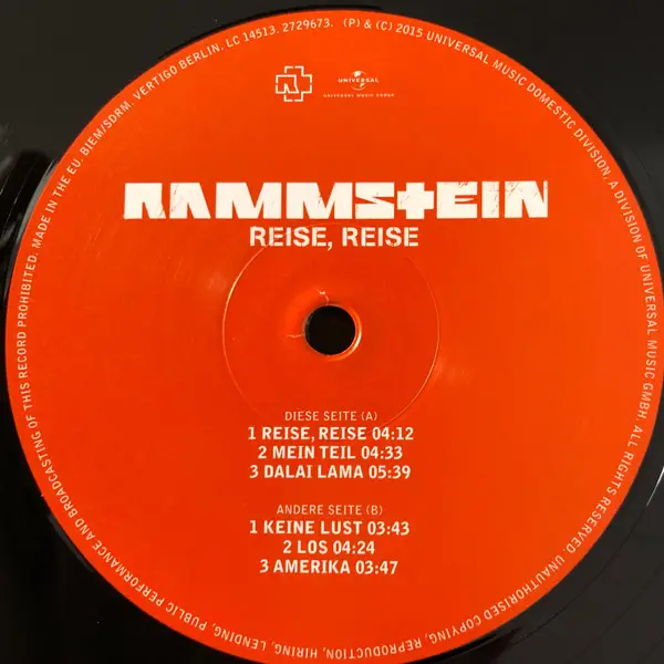 Rammstein – Reise, Reise (Vinyl) - фото №2