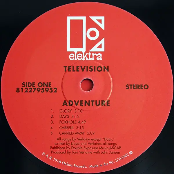 Television – Adventure (LP, Album) - фото №3