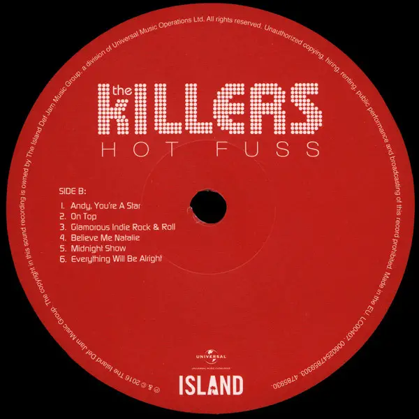 The Killers – Hot Fuss (LP, Album, Reissue, 180 Gram) - фото №6