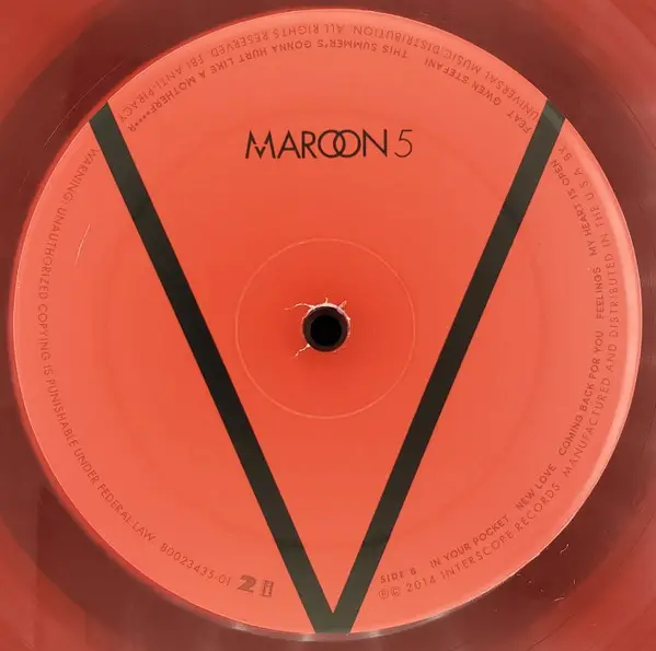 Maroon 5 – V (LP, Album, Reissue, Gatefold) - фото №3