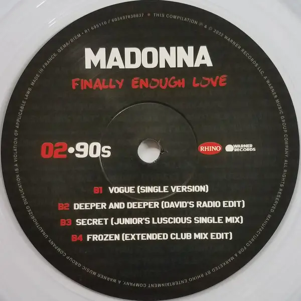 Madonna – Finally Enough Love (2LP, Compilation, Remastered, Clear Vinyl) - фото №3