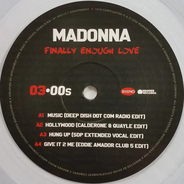 Madonna – Finally Enough Love (2LP, Compilation, Remastered, Clear Vinyl) - фото №4