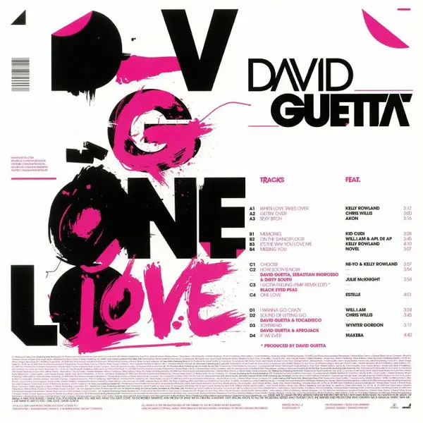 David Guetta – One Love (2LP, Album, Limited Edition, Pink Vinyl) - фото №2