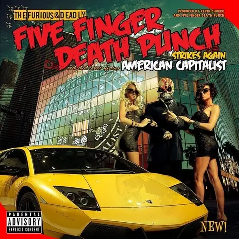 Five Finger Death Punch – American Capitalist (LP, Album, Reissue, Gold, 10th Anniversary) - фото №1