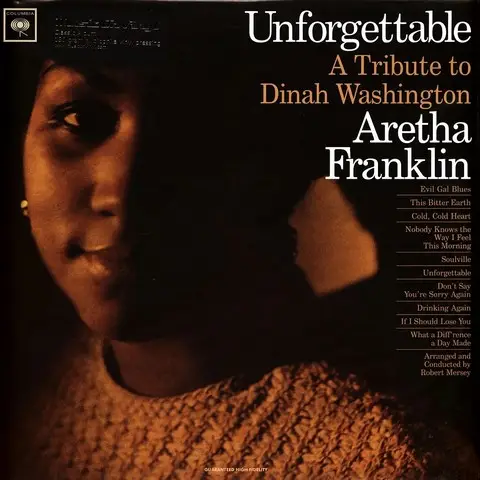 Aretha Franklin – Unforgettable (A Tribute To Dinah Washington) (LP, Album, Reissue, Stereo, Vinyl) - фото №1
