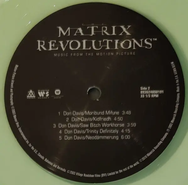 The Matrix Revolutions (Music From The Motion Picture, 2LP, Coke Bottle Green Vinyl) - фото №5