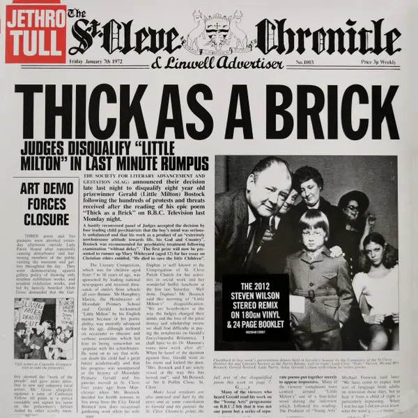 Jethro Tull – Thick As A Brick (LP, Album, 180g, Vinyl) - фото №1