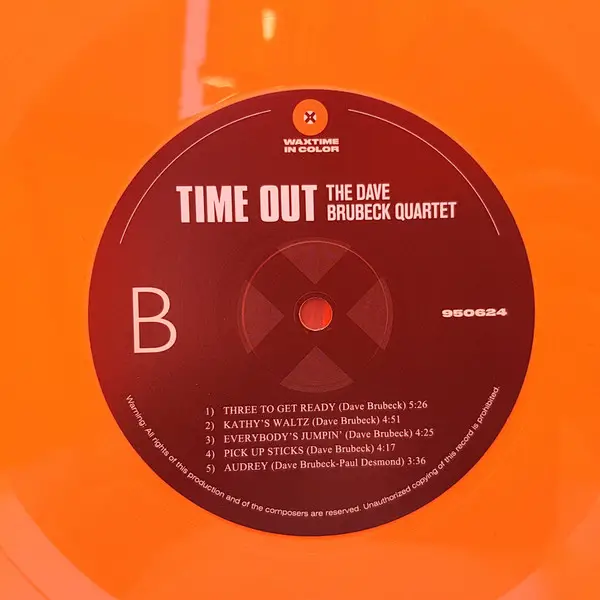 The Dave Brubeck Quartet – Time Out (LP, Album, Limited Edition, Orange Vinyl) - фото №3