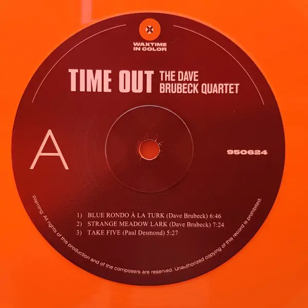 The Dave Brubeck Quartet – Time Out (LP, Album, Limited Edition, Orange Vinyl) - фото №2