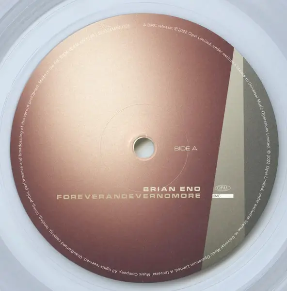 Brian Eno – Foreverandevernomore (LP, Limited Edition, Crystal Clear Vinyl) - фото №2