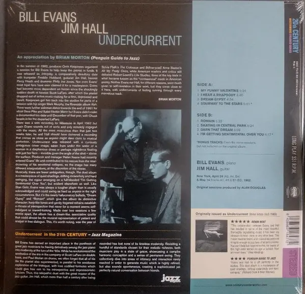 Bill Evans, Jim Hall - Undercurrent (LP, Record Limited Edition, Import Blue Vinyl) - фото №2