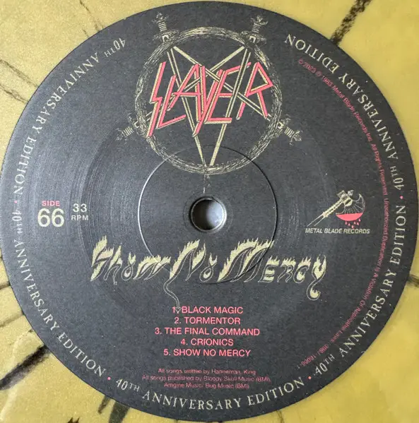 Slayer – Show No Mercy (золотая с черным пластинка, издание на 40-ую годовщину, бокс-сет) - фото №4