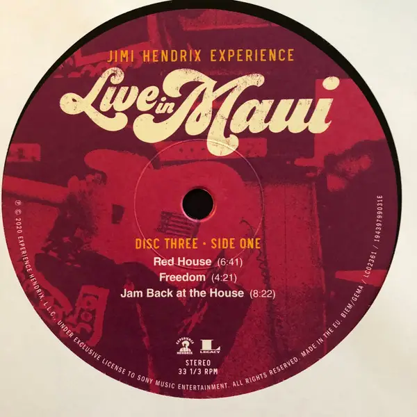 JIMI HENDRIX,EXPERIENCE LIVE IN MAUI -LTD- LP - фото №6