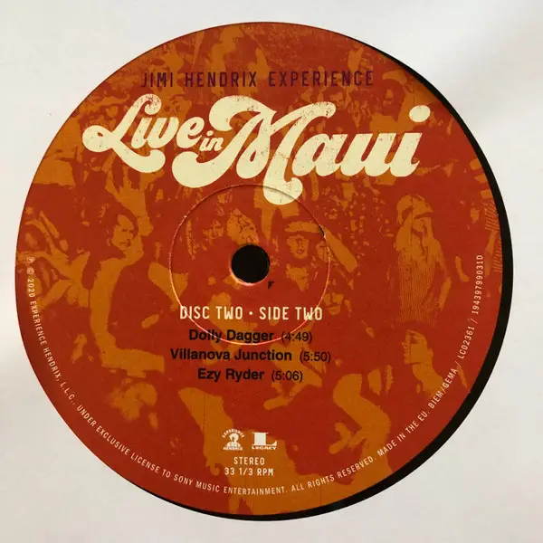 JIMI HENDRIX,EXPERIENCE LIVE IN MAUI -LTD- LP - фото №5