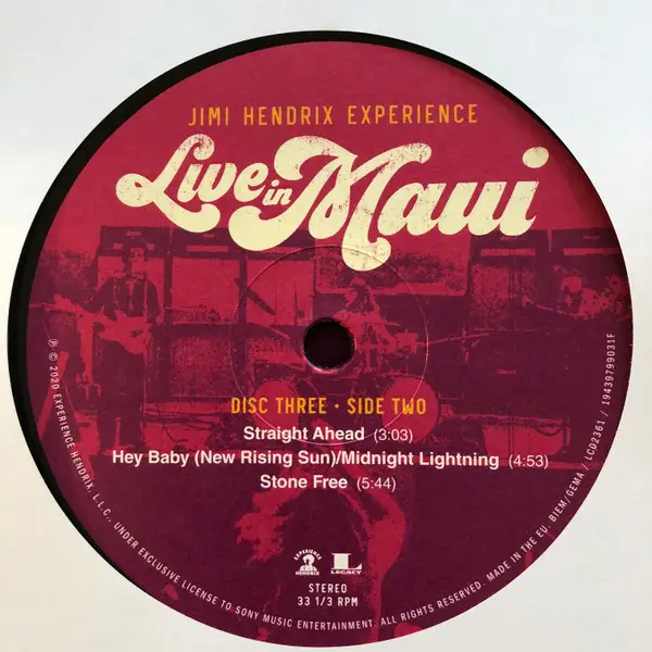 JIMI HENDRIX,EXPERIENCE LIVE IN MAUI -LTD- LP - фото №7