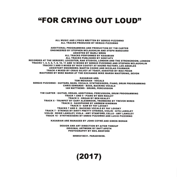 Kasabian - For Crying Out Loud (2017) (LP, Album) - фото №14