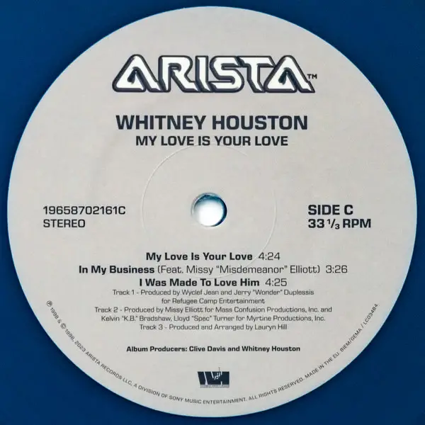 Whitney Houston - My Love Is Your Love (2 платівки, Напівпрозорий, Синій, Альбом, Перевидання, Спеціальне видання) - фото №5