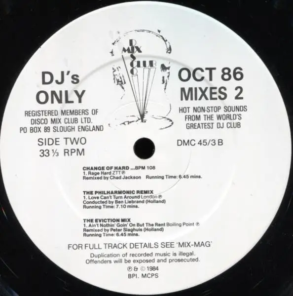 Various - October 86 Mixes 2 (33 ⅓ об/хв, Частково змішаний, Збірник) - фото №4