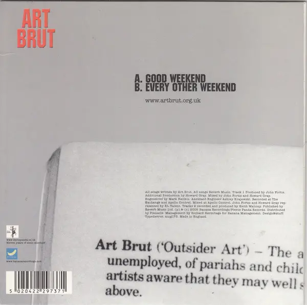 Art Brut - Good Weekend (Сингл) - фото №2