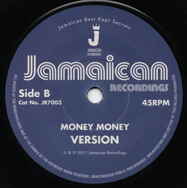 Horace Andy - Money Money (Сингл, 45 об/мин, Переиздание) - фото №2