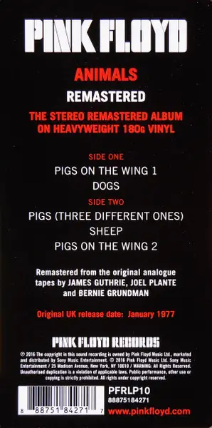 Pink Floyd - Animals (Розкладна обкладинка, 180 грам, Альбом, Перевидання, Ремастеринг) - фото №7