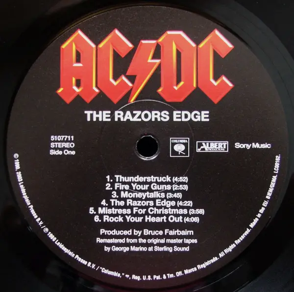 AC/DC - The Razors Edge (180 грам, Альбом, Перевидання, Ремастеринг) - фото №3