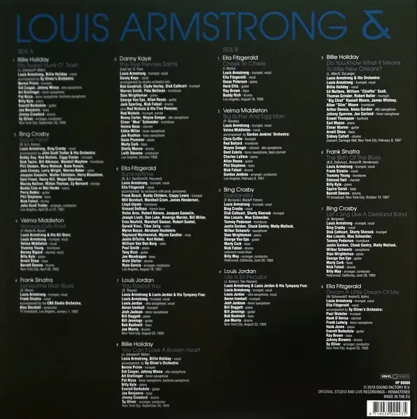 Louis Armstrong & Ella Fitzgerald & Frank Sinatra & Billie Holiday & Bing Crosby & Velma Middleton & Danny Kaye & Louis Jordan - Vocal Duets (Сборник, Ремастеринг) - фото №2