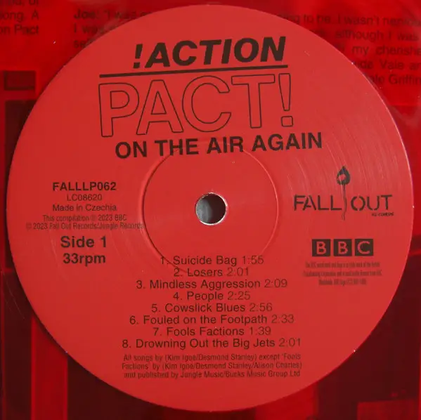 Action Pact - Drowning Out The Big Jets: BBC Radio Sessions 1982-83 (Red, Translucent, LP, Album, Compilation, Stereo) - фото №6