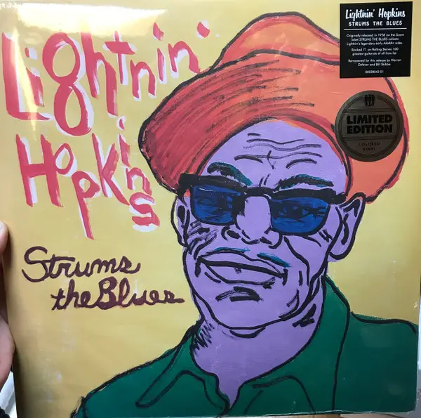 Lightnin' Hopkins - Strums The Blues (Green, Opaque, LP, Compilation, Reissue, Remastered)