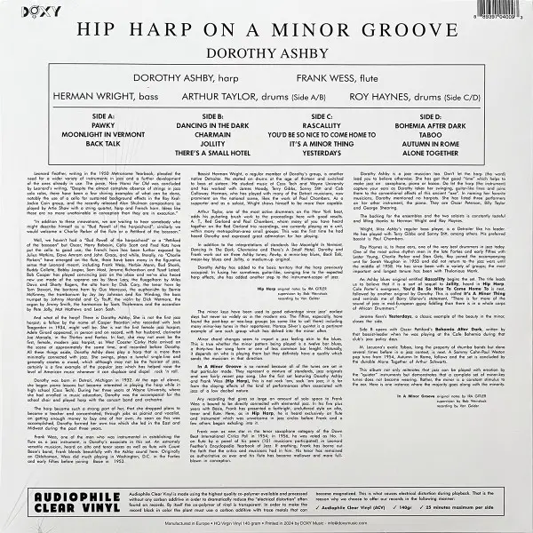 Dorothy Ashby - Hip Harp On A Minor Groove (2 платівки, Прозорий, Збірник, Лимітоване) - фото №2