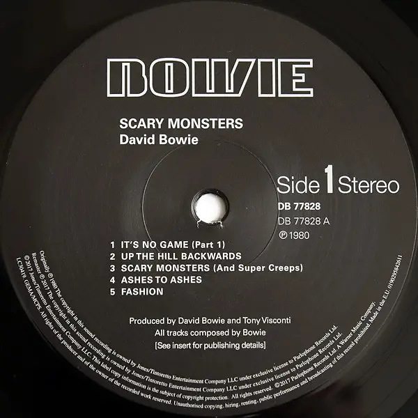 David Bowie - Scary Monsters (LP, Album, Reissue, Remastered, Stereo) - фото №3