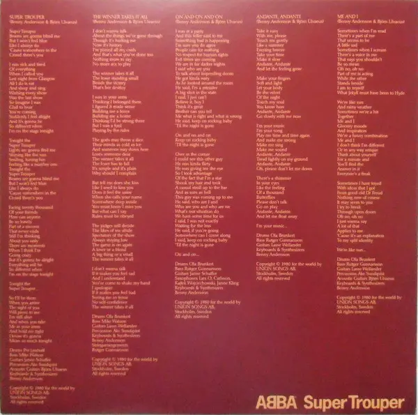 ABBA - Super Trouper (LP, Album, Reissue, Remastered) - фото №5