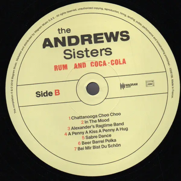 The Andrews Sisters - Rum And Coca-Cola (Сборник, Ремастеринг, Моно) - фото №4