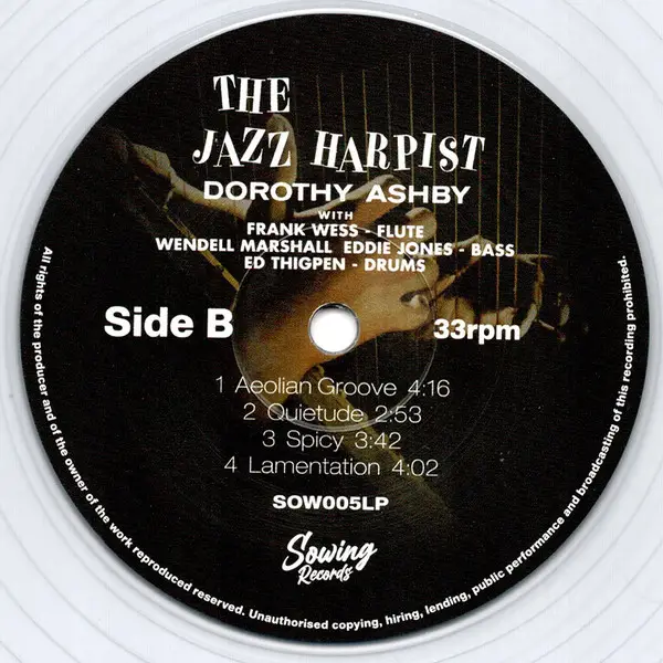 Dorothy Ashby - The Jazz Harpist (Прозрачный, Альбом, Лимитированое, Переиздание, Моно) - фото №4