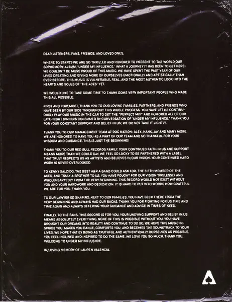 The Aces - Under My Influence (Translucent, LP, Album) - фото №5